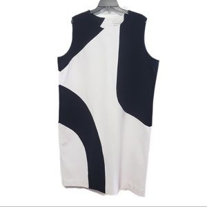 DONCASTER Black & White Shift Dress (20W)